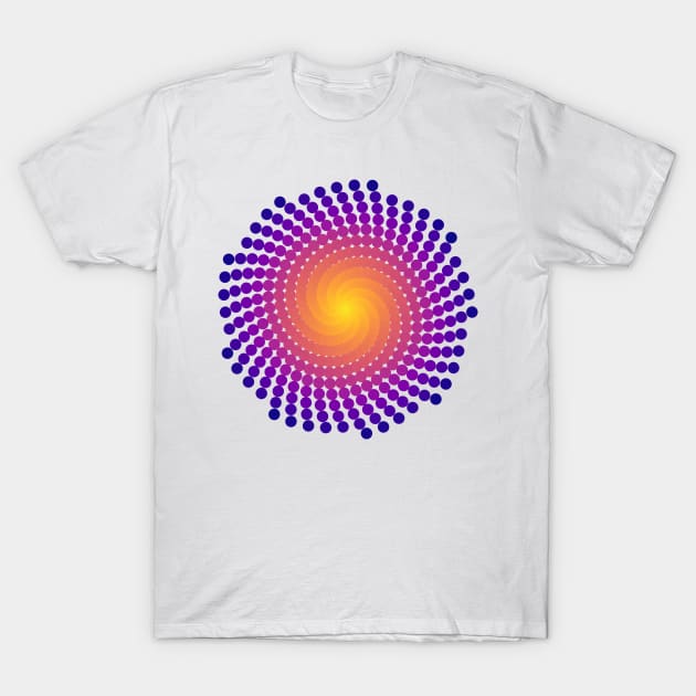 Whirlpool Spiral | Dark Sunset Yellow Red Blue T-Shirt by aRtVerse